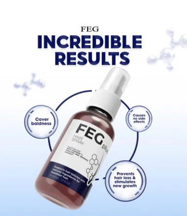 FEG PLUS Beard & Hair Growth Serum Spray Powered by Nature for