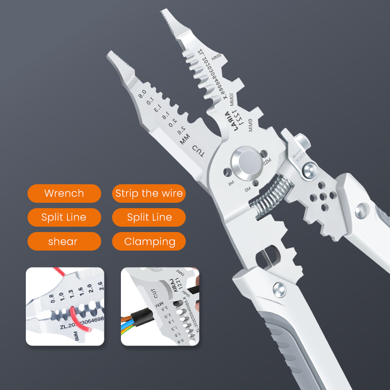 Multi-Function Wire Stripper and Cutter 10-in-1 Electrical Tool with Wire Cutting,