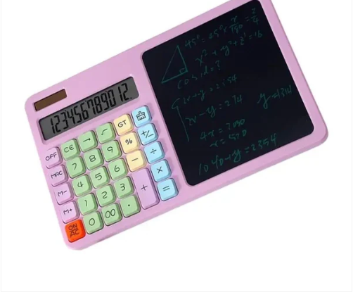 2-in-1 Calculator with LCD Writing Tablet Dual-Function Office & School Gadget