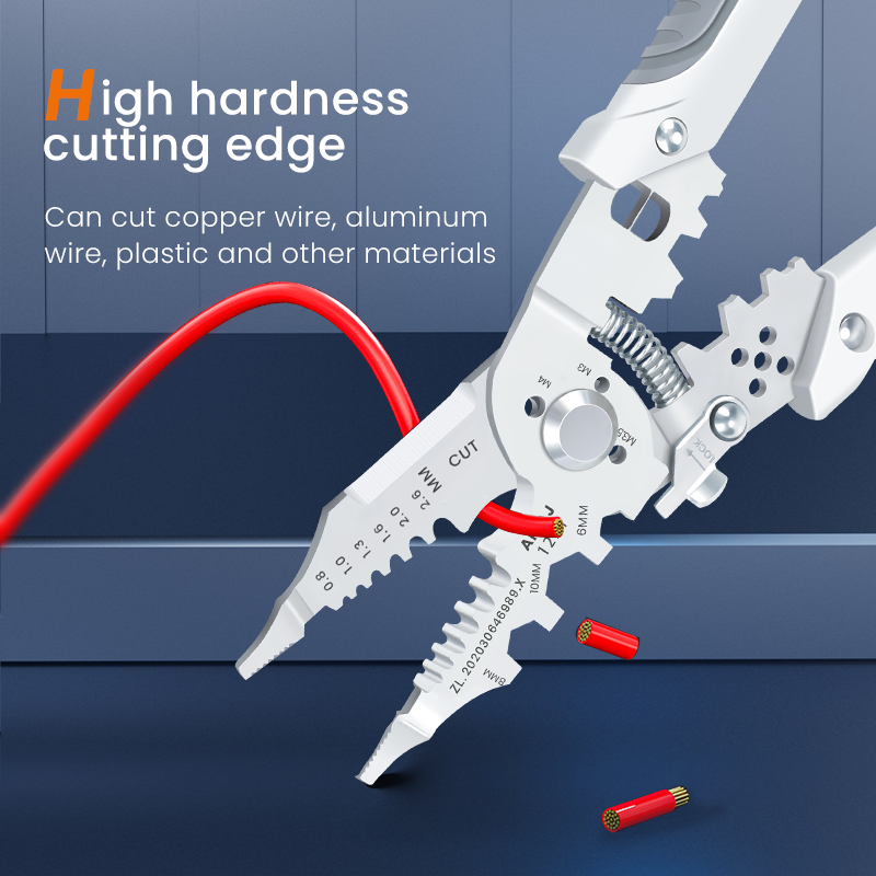 Multi-Function Wire Stripper and Cutter 10-in-1 Electrical Tool with Wire Cutting,