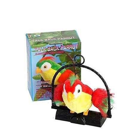 Talk Back Talking Parrot Toy Repeats Speech, Educational & Fun for