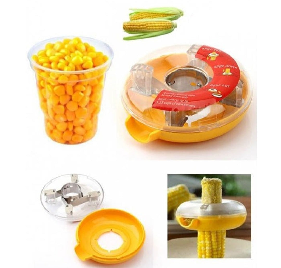 One-Step Corn Cutter & Kerneler Easy Corn Remover with Built-In Collection - CheckNpays