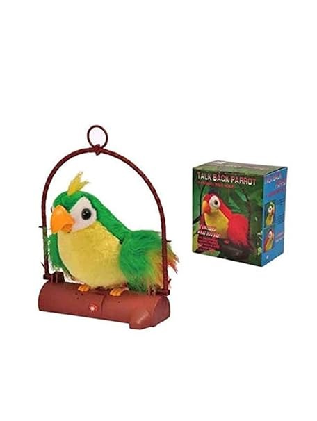Talk Back Talking Parrot Toy Repeats Speech, Educational & Fun for