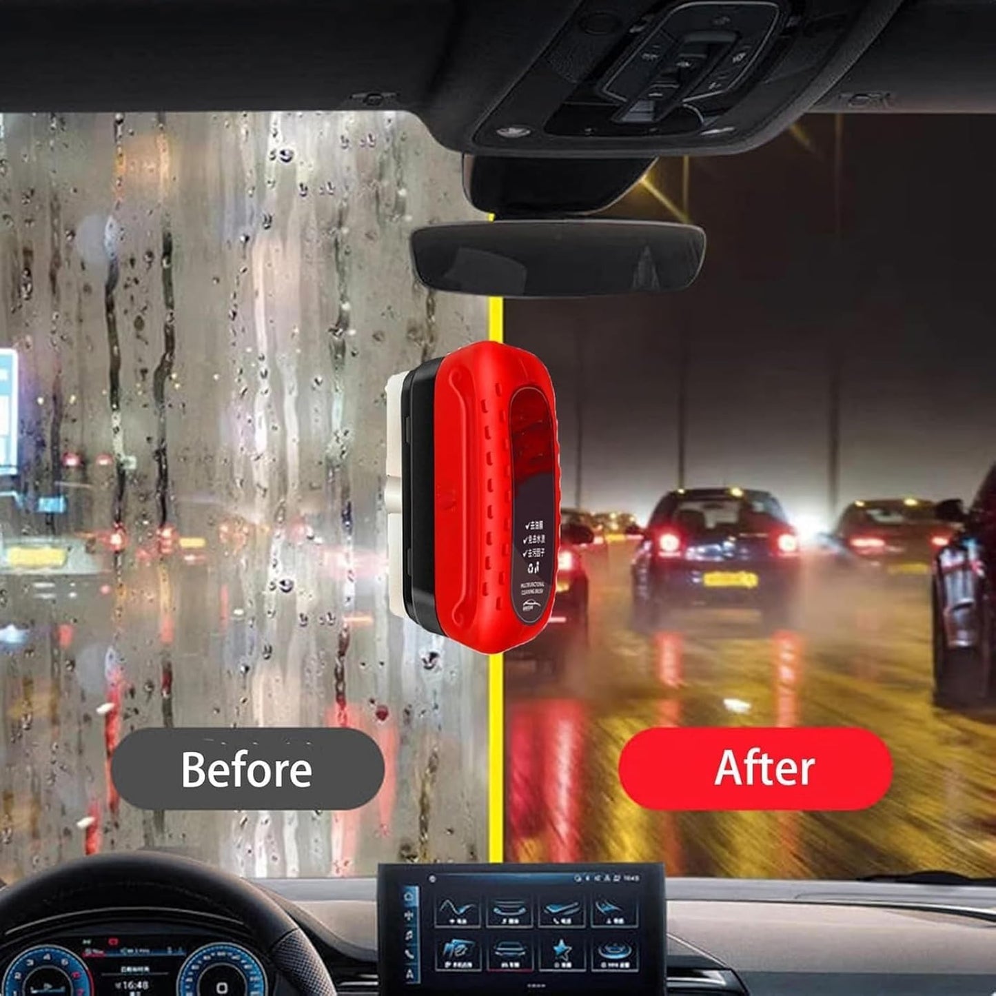 Universal Glass Cleaner,clear Vision Car Glass Oil Film Cleaner Brush For Windshield