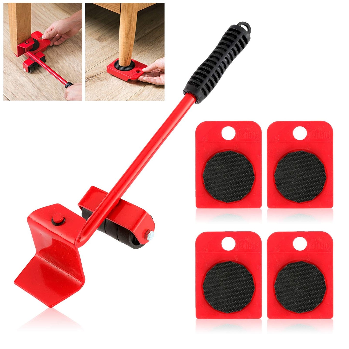 Furniture Lifter Mover Tool Set Heavy Load Moving Rollers & Lifting