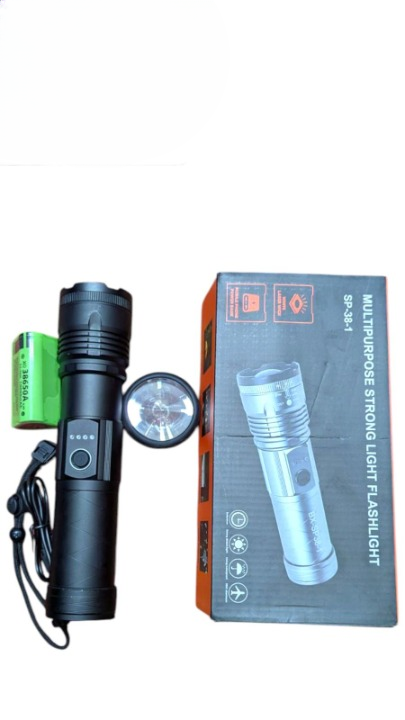 Tactical LED Flashlight Kit SP-38-1 Rechargeable High Power Torch with 3x18650