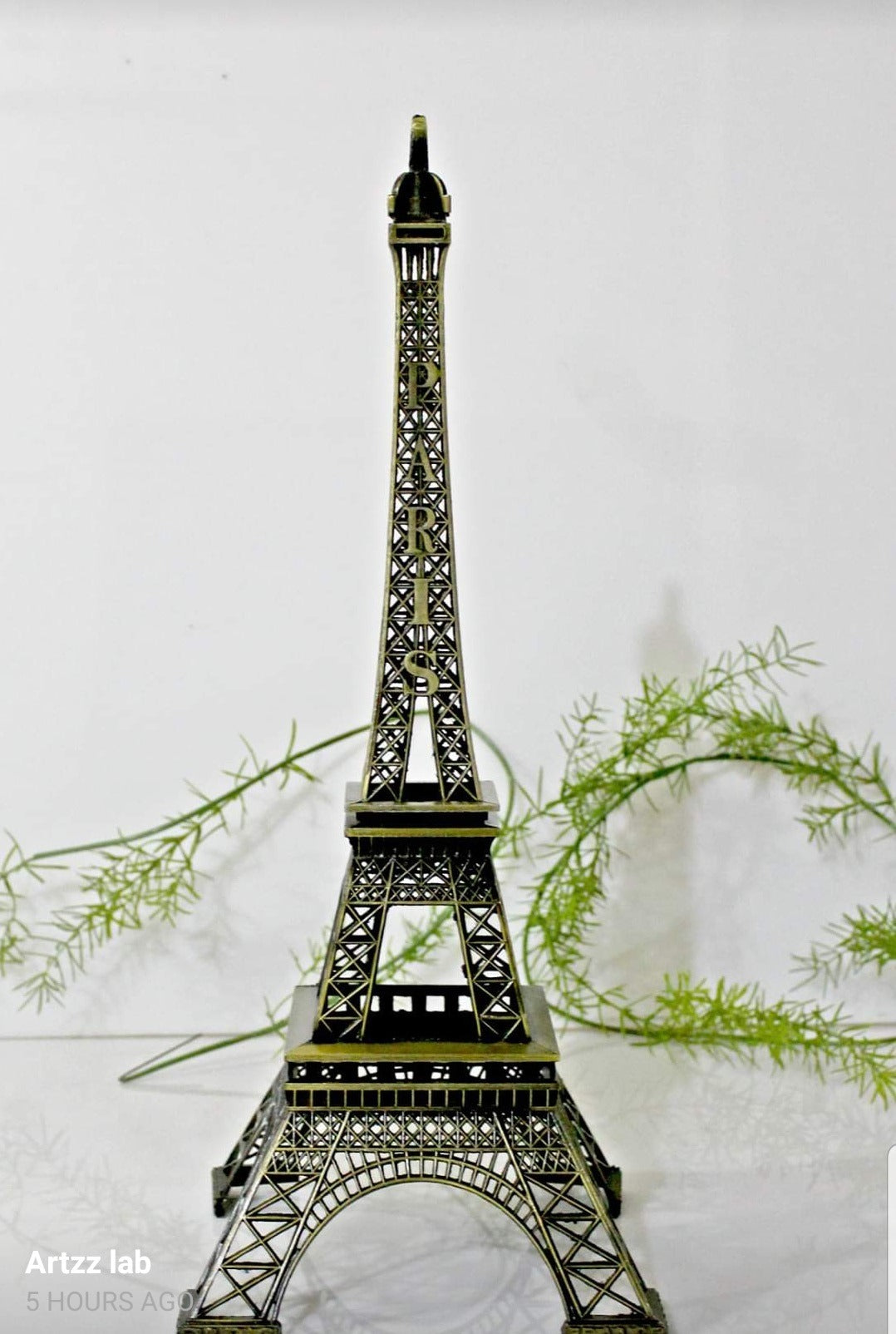 7-inch Eiffel Tower Statue Decor Bronze Alloy Metal Paris Souvenir for