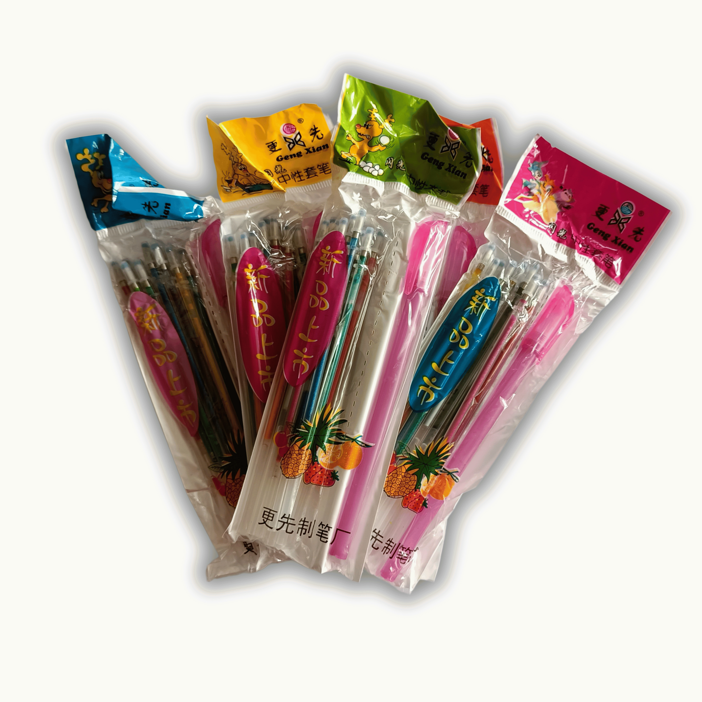 Glitter Gel Pen Refills Set 5 Multi-Colored Metallic Ink Refills for
