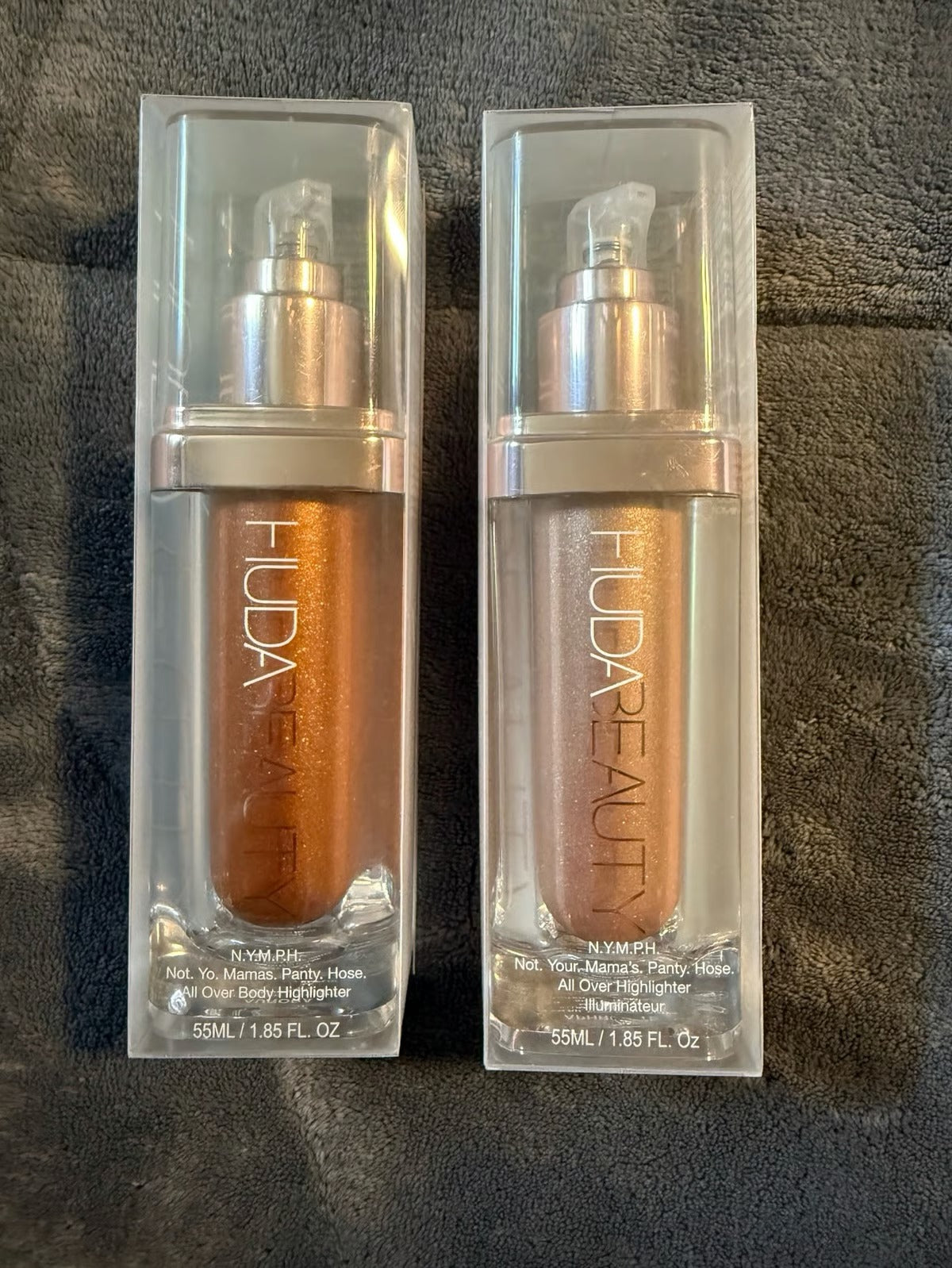Huda Beauty N.Y.M.P.H. All Over Body Highlighter Liquid Illuminator for Face,