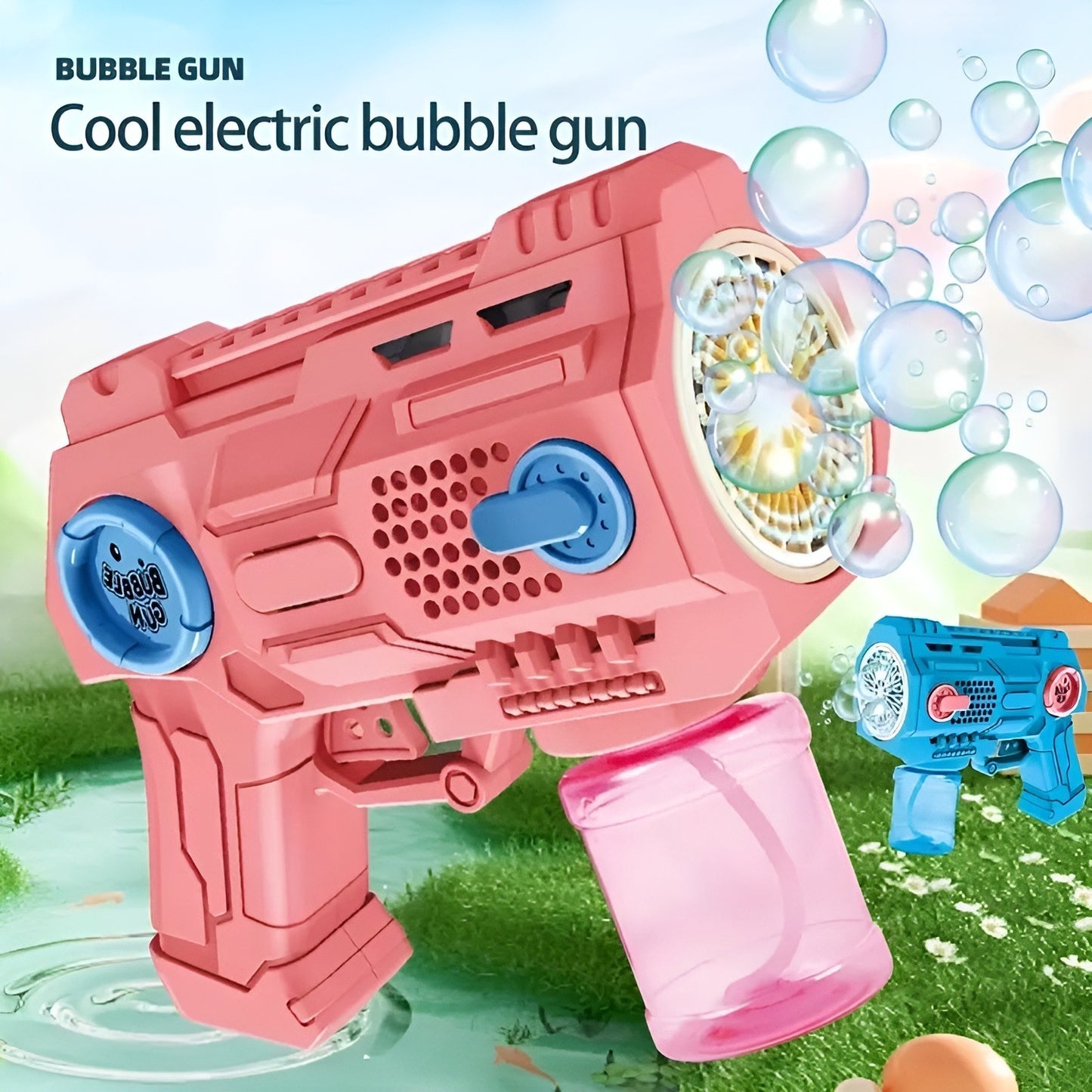 Children’s Handheld Porous Electric Bubble Gun with Lights & Music Automatic