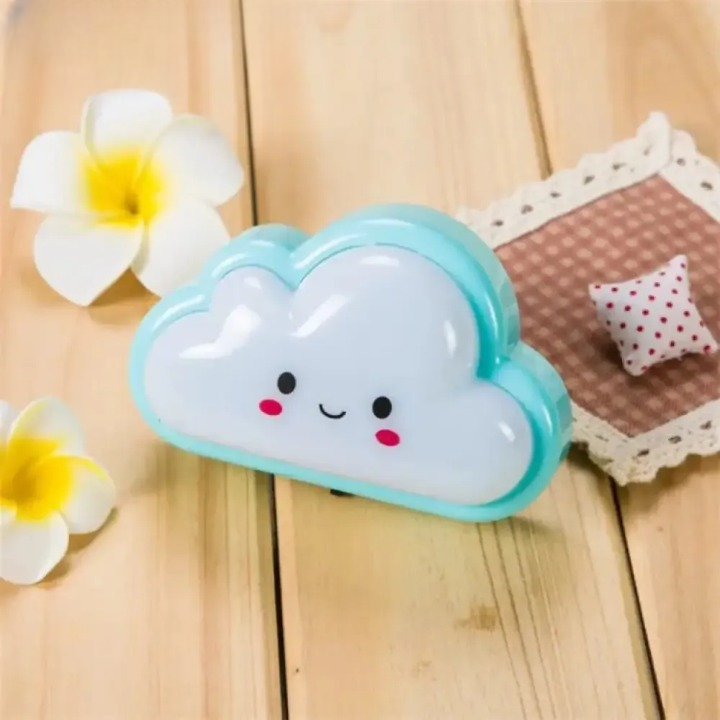 Smiley Cloud Plug-In LED Night Light Soft Warm Glow Baby Lamp,