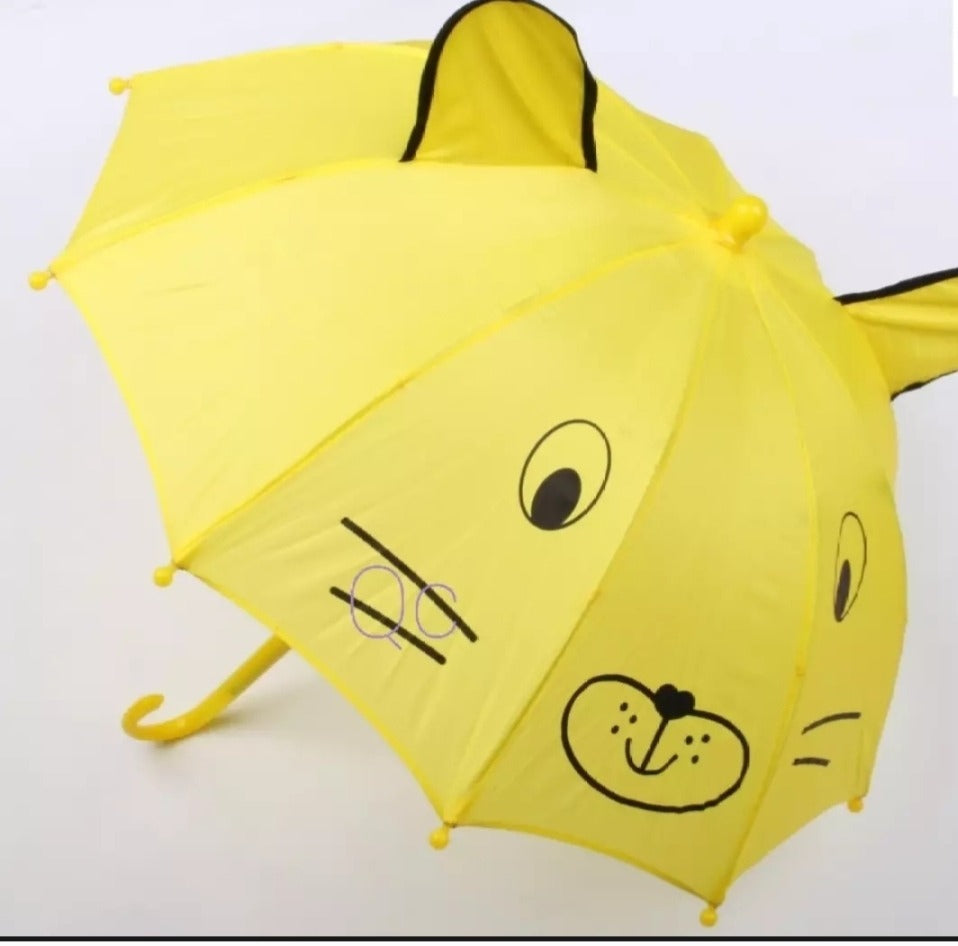 Small Kids Cartoon Umbrella Multicolor, Random Shape & Design, Lightweight &