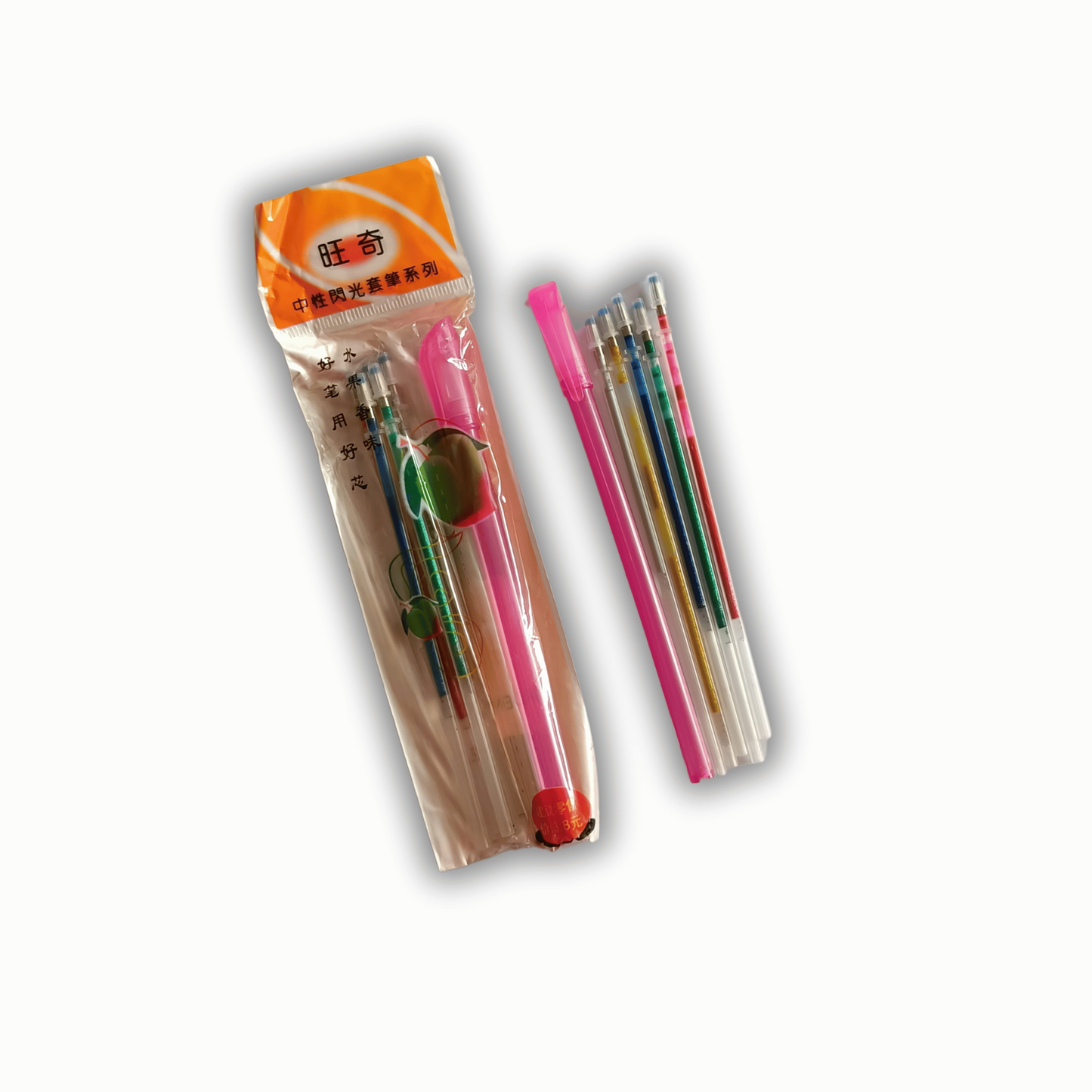 Glitter Gel Pen Refills Set 5 Multi-Colored Metallic Ink Refills for