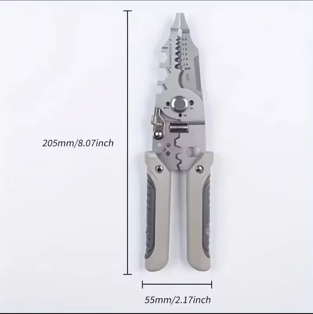 Multi-Function Wire Stripper and Cutter 10-in-1 Electrical Tool with Wire Cutting,