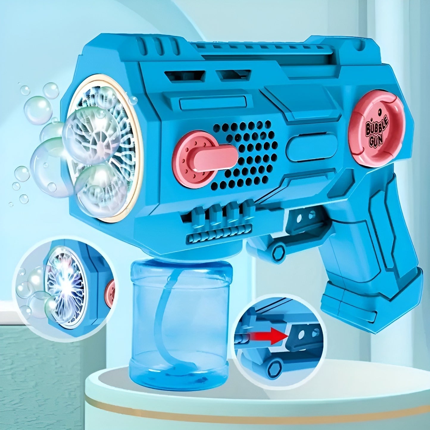 Children’s Handheld Porous Electric Bubble Gun with Lights & Music Automatic