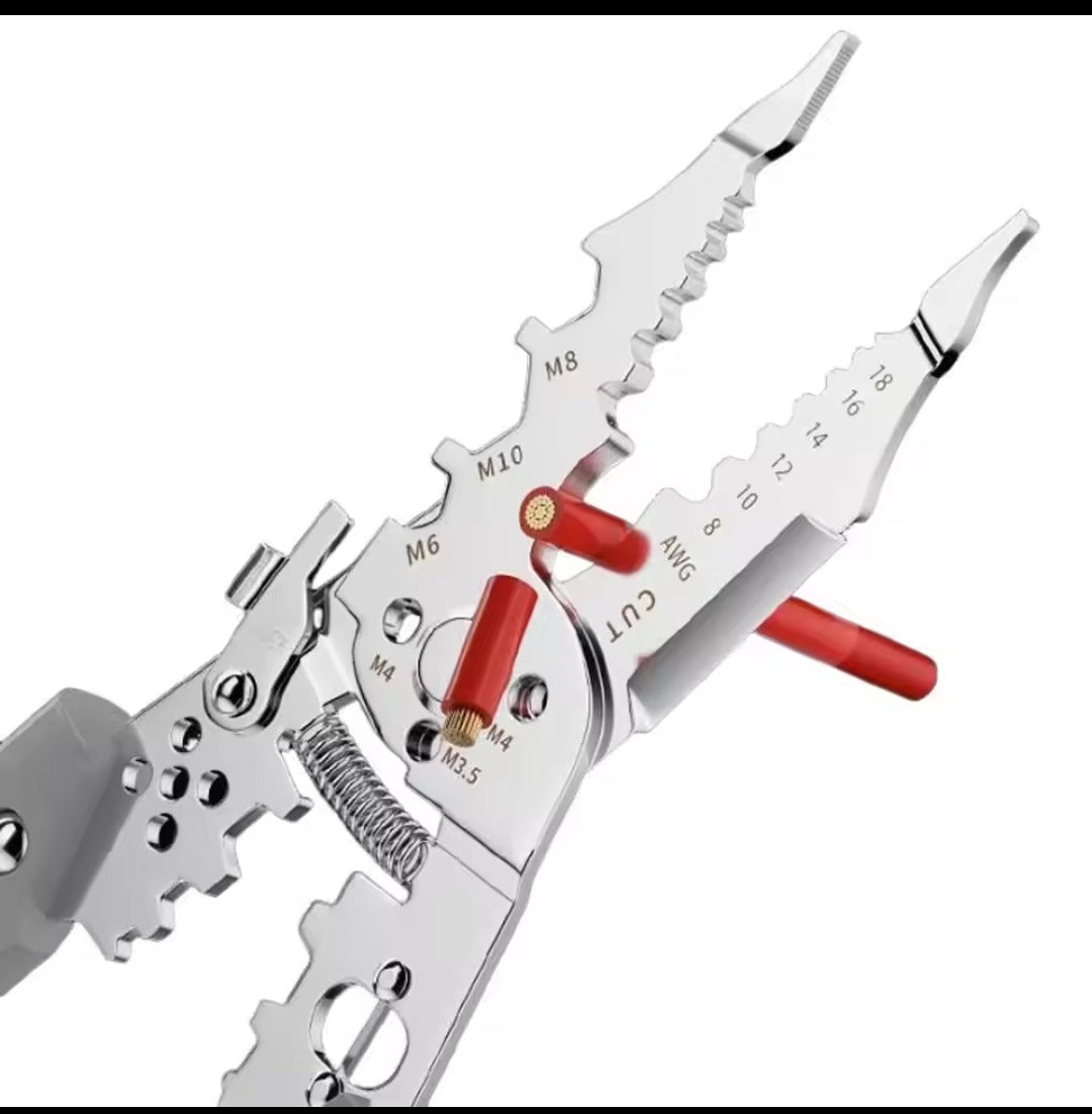 Multi-Function Wire Stripper and Cutter 10-in-1 Electrical Tool with Wire Cutting,