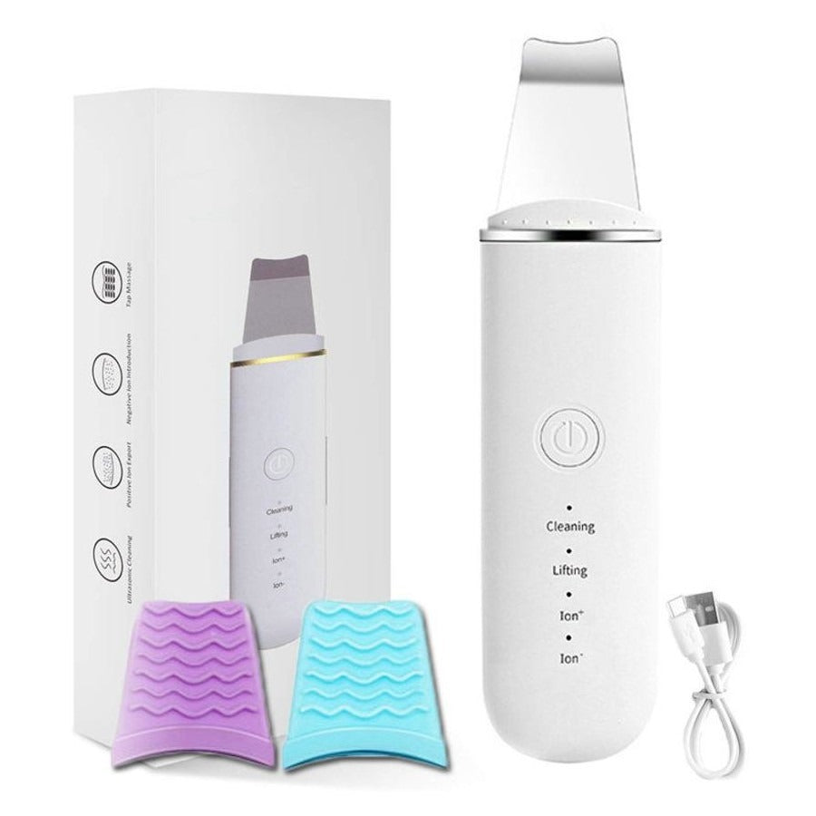 Rechargeable Ultrasonic Skin Scrubber Deep Cleansing Facial Spatula & Blackhead Remover