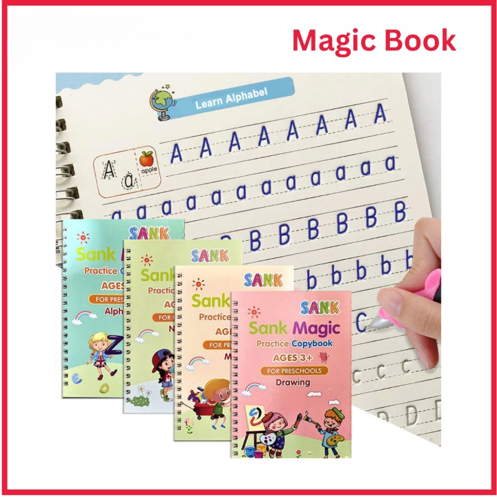 Set of 4 Sank Magic Learning Book with Magic Pen & 5