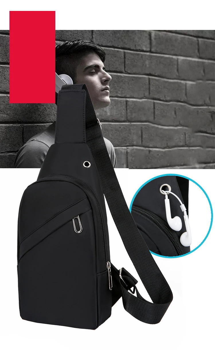 Minimalist Black Crossbody Sling Bag Lightweight & Stylish Travel Chest Pack