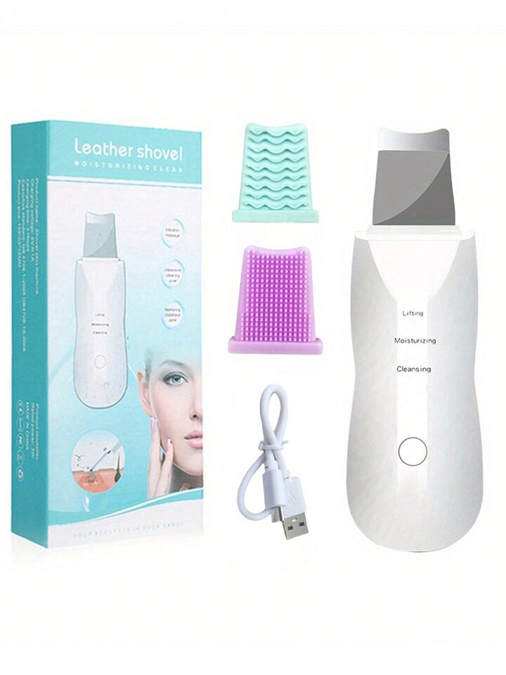 Rechargeable Ultrasonic Skin Scrubber Deep Cleansing Facial Spatula & Blackhead Remover
