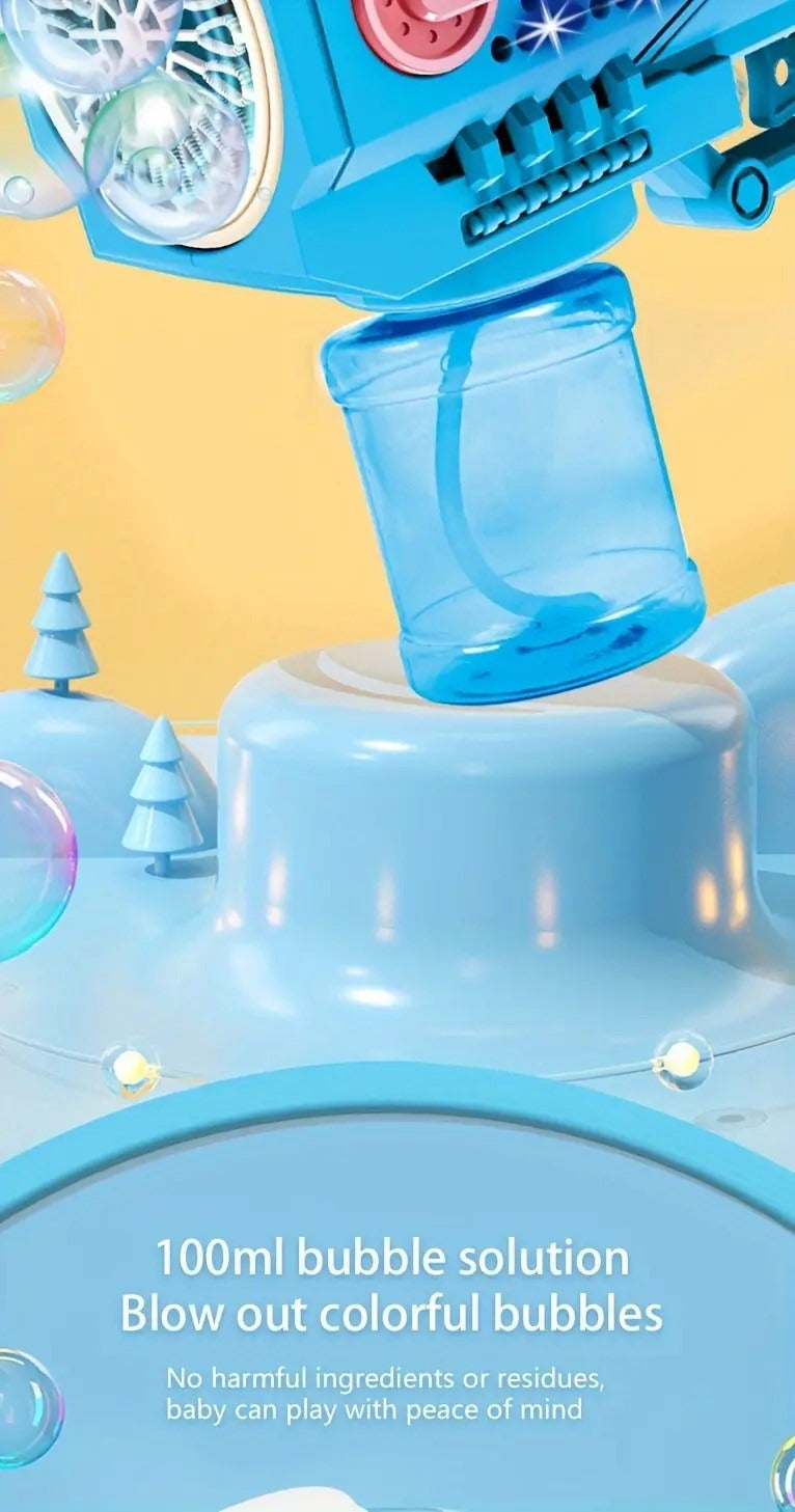Children’s Handheld Porous Electric Bubble Gun with Lights & Music Automatic