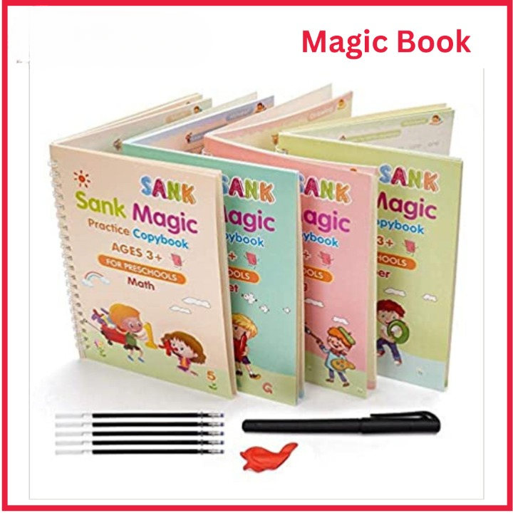 Set of 4 Sank Magic Learning Book with Magic Pen & 5