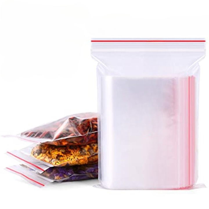 Pack Of 100 Pcs Clear Plastic Zipper Bags 7x10 Inch 2