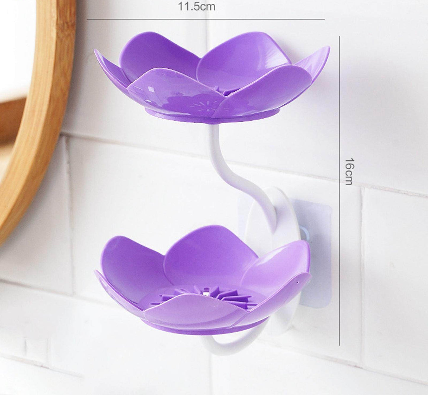 Lotus Flower Wall-Mounted Soap Holder Self-Draining Bathroom & Kitchen Organizer