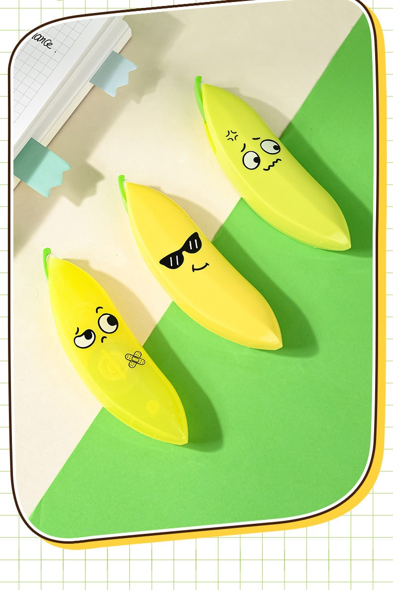 Banana Shaped Correction Tape Fun & Portable Eraser Tool for Paper,