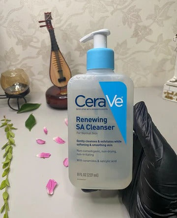 CeraVe Renewing SA Cleanser And Hydrating Cleanser with Salicylic Acid & Ceramides