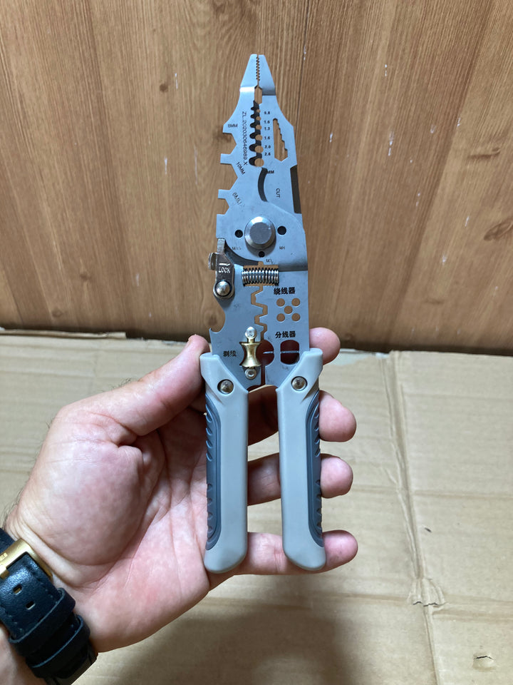 Multi-Function Wire Stripper and Cutter 10-in-1 Electrical Tool with Wire Cutting,