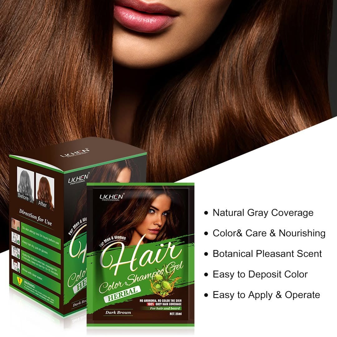 Hair Color Gel Long-Lasting Natural Hair Dye with Smooth Coverage &