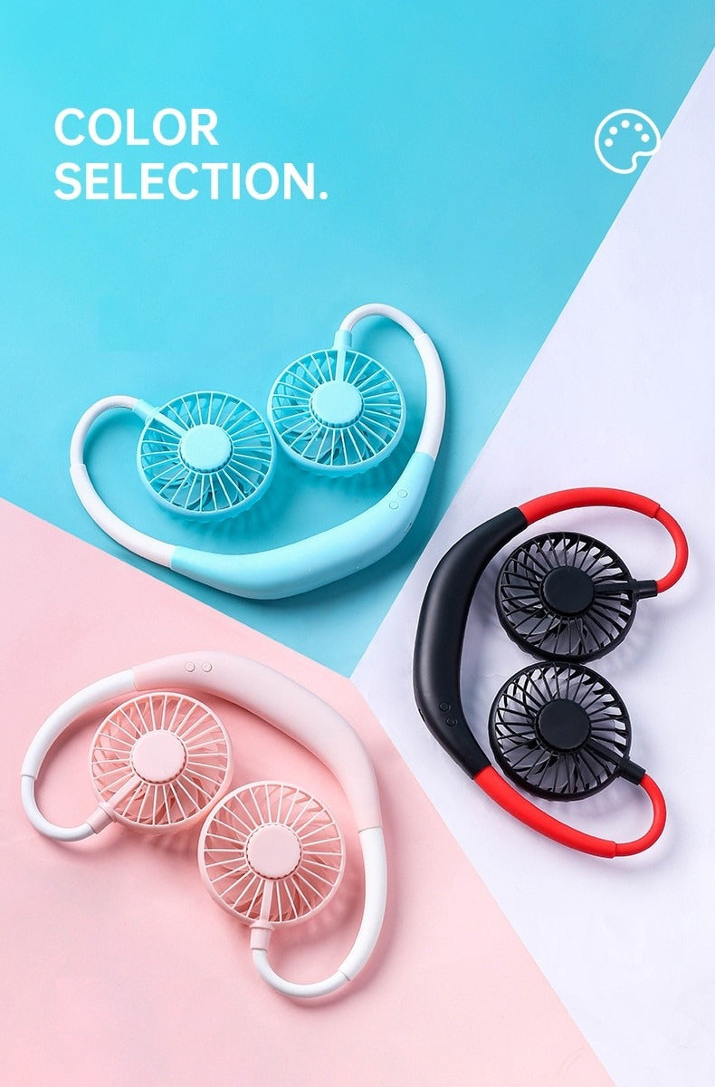 Sports summer neck fanUSB Rechargeable (Random Color)
