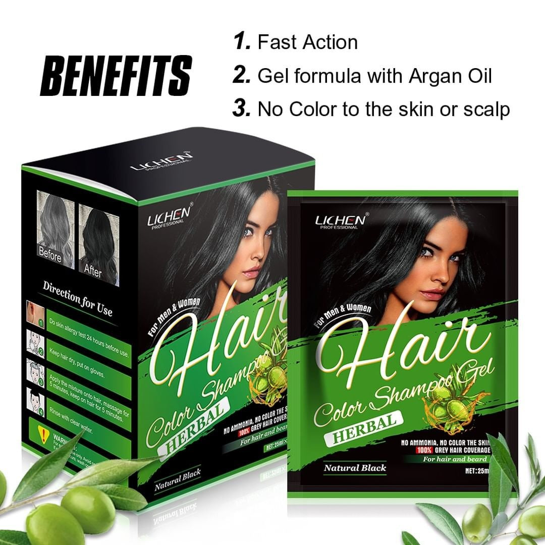 Hair Color Gel Long-Lasting Natural Hair Dye with Smooth Coverage &