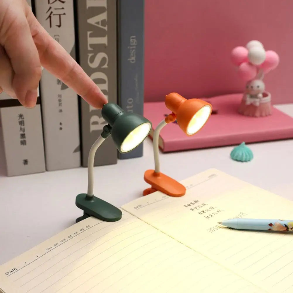 Mini Book Light with Clip Portable LED Reading Lamp Travel Bedroom Night
