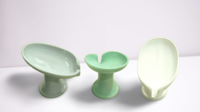 Ceramic Soap Holder with Drain Elevated Design Bathroom Sink Dish for