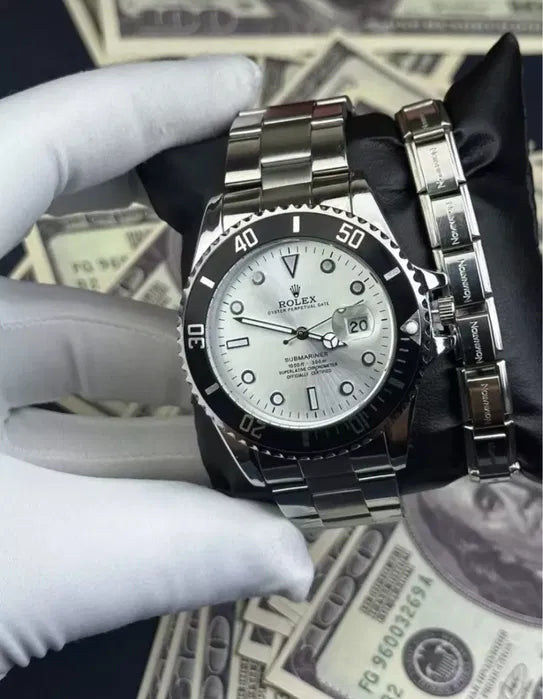 Rolex Men's Formal Quartz Wrist Watch with Stainless Steel Strap ( With
