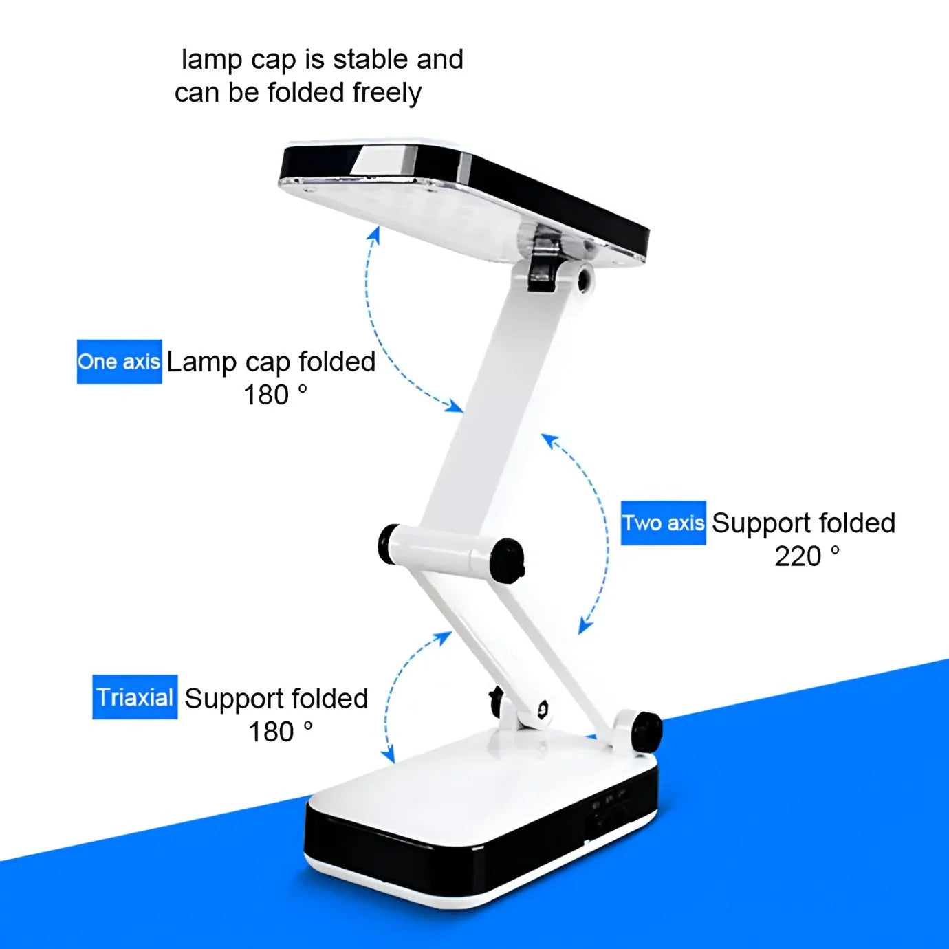 Portable Folding LED Desk Lamp with Adjustable Brightness Travel-Friendly Study &