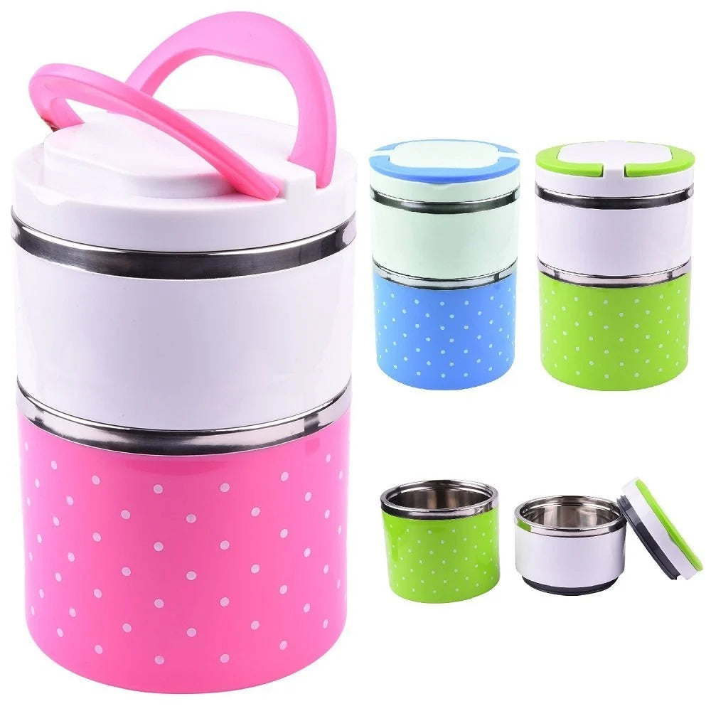 Lunch Box 2 Layer For Kids and Adults (random color)