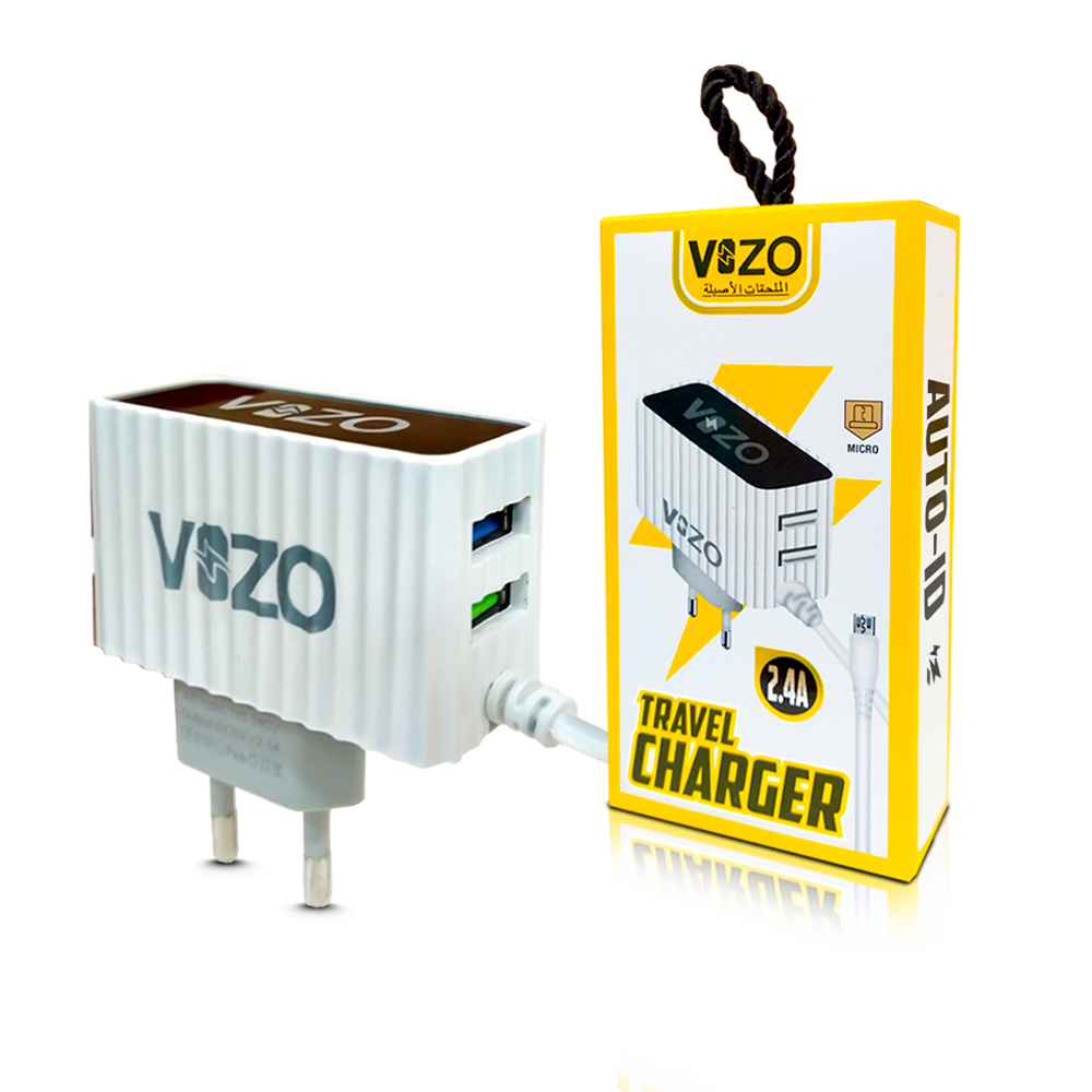 Kw300 2.4A Fast Travel Charger | Android Phone Charger with Data Cable