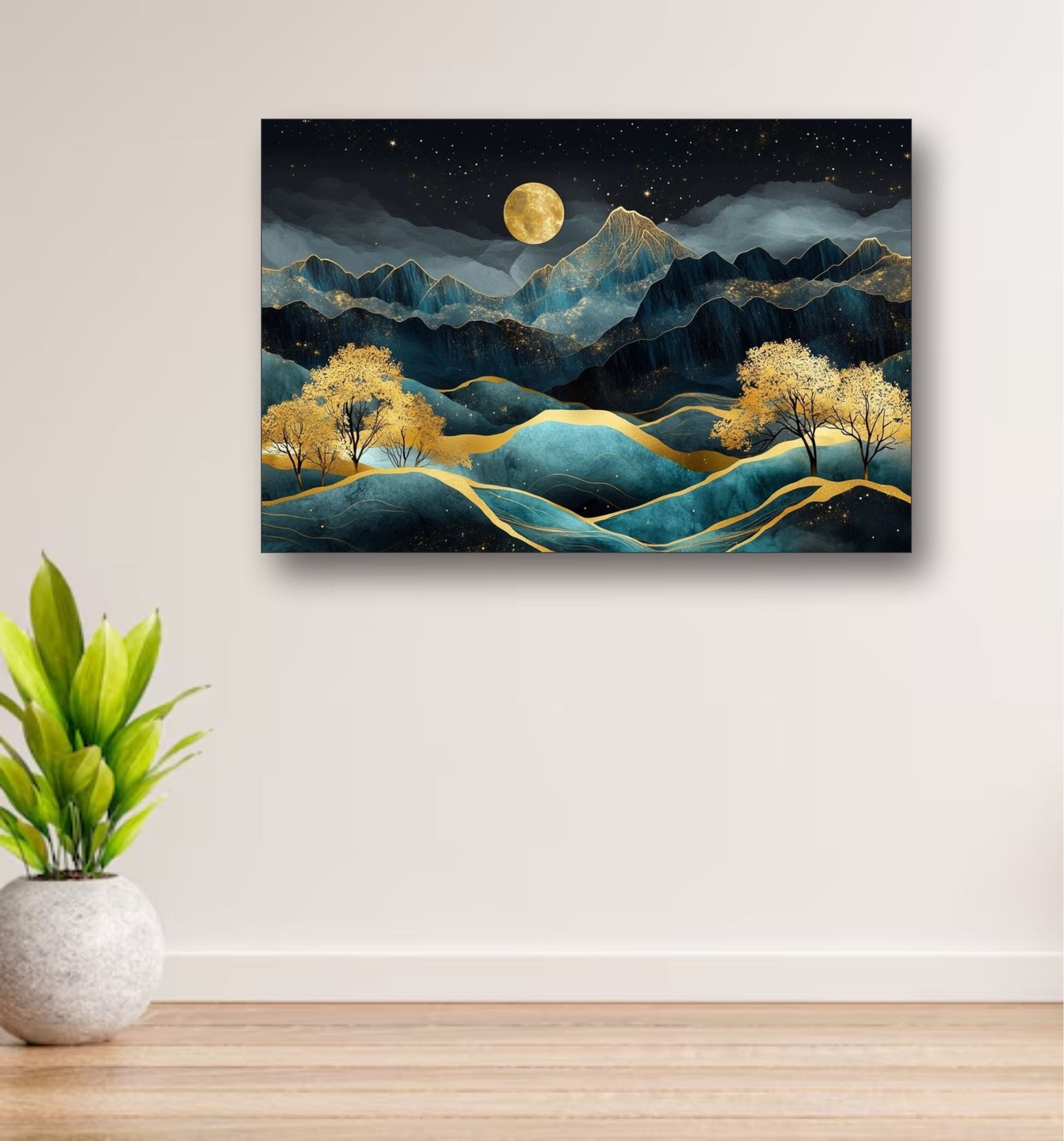 Metal Art, Black and golden metal wall frame for home and office