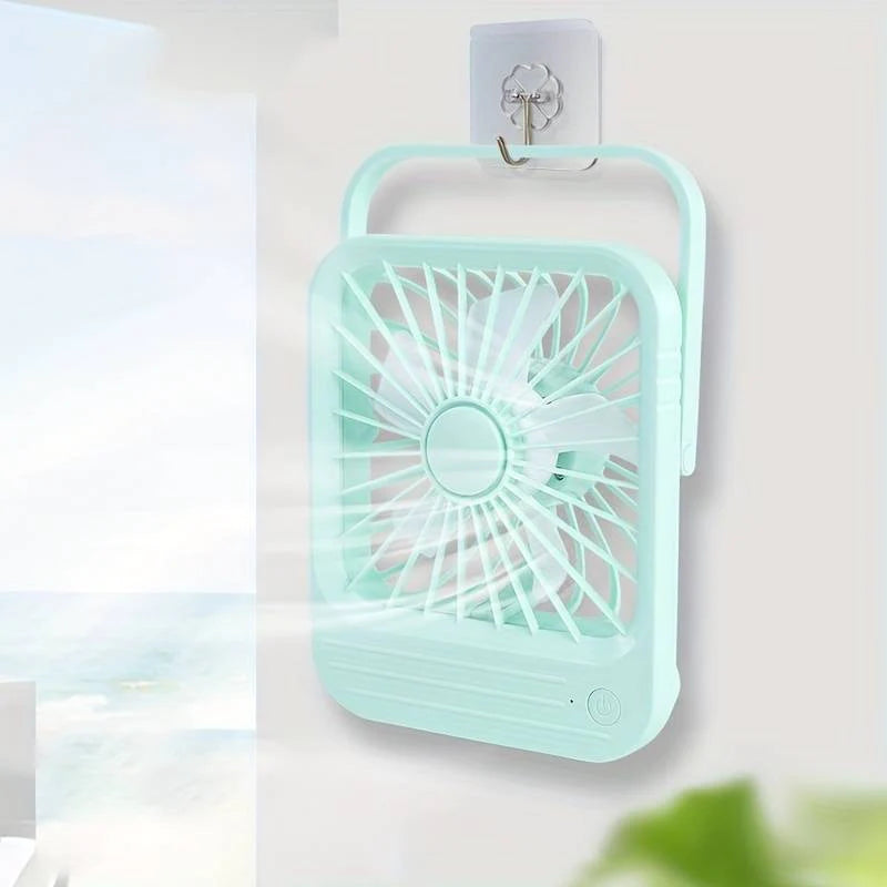 Quite Hanging Desk Fan, Mini USB Rechargeable Fan, Quiet Mini Desktop Cooling