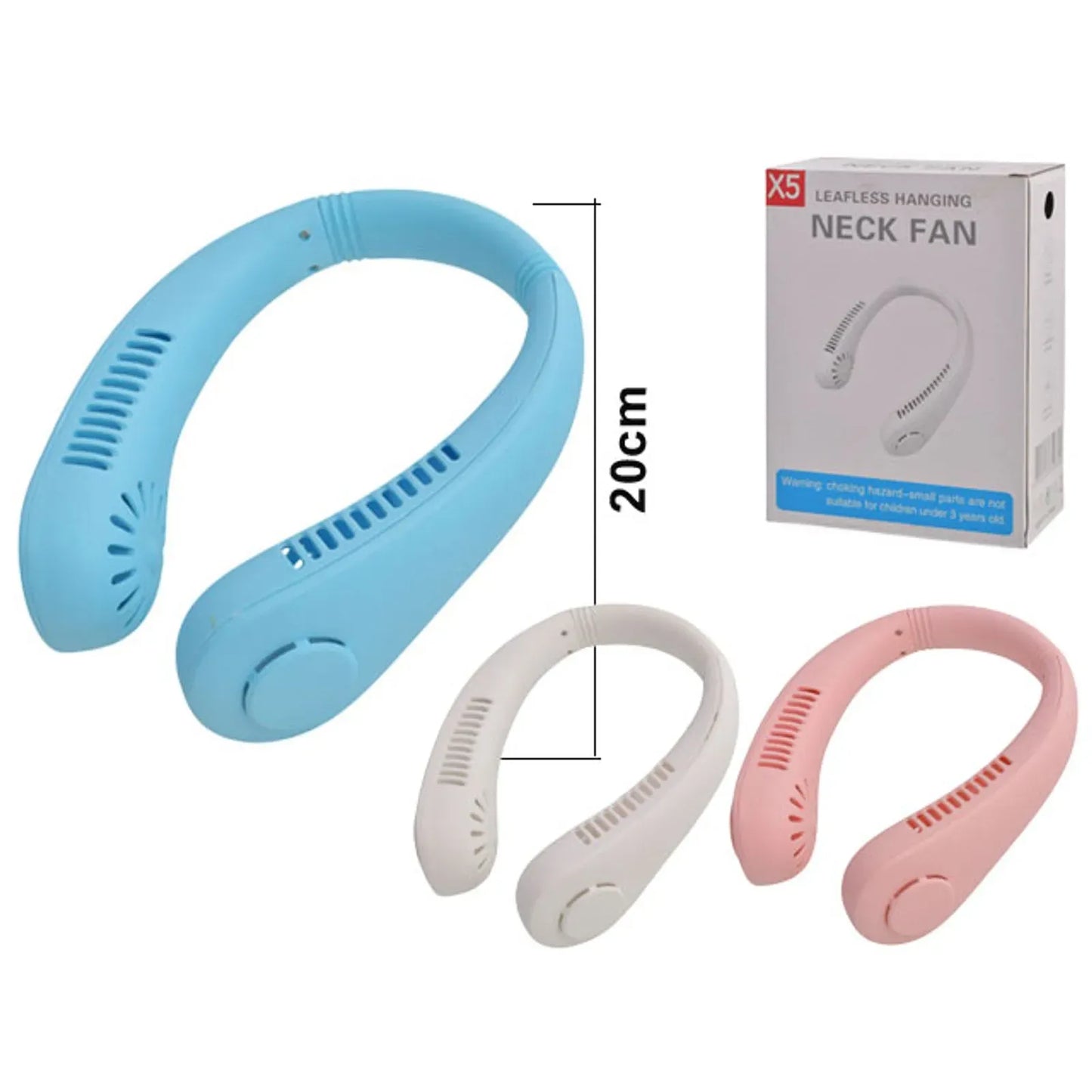 X5 Leafless Hanging Neck Fan with Adjustable Neck Band - Portable Rechargeable