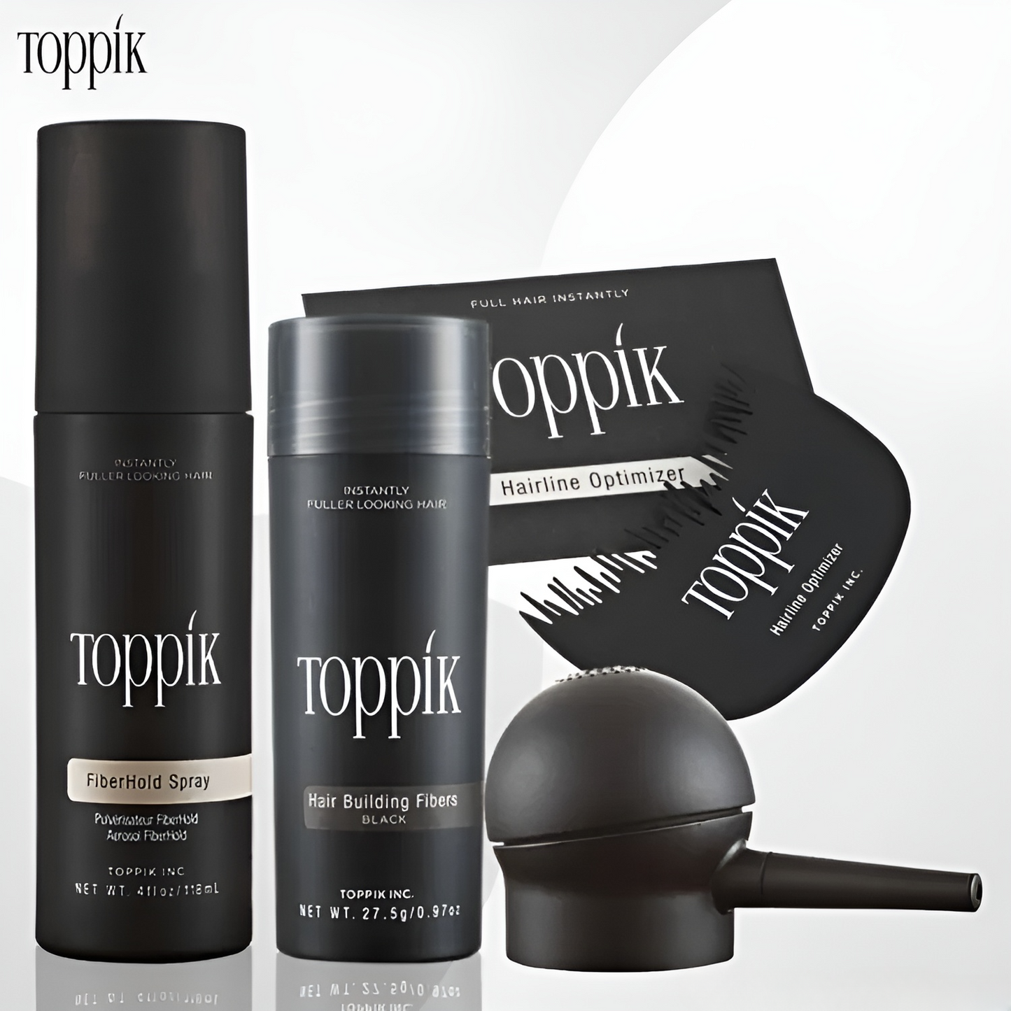 Toppik Hair Building Fiber (27.5g) + Hold Spray + Spray Applicator +