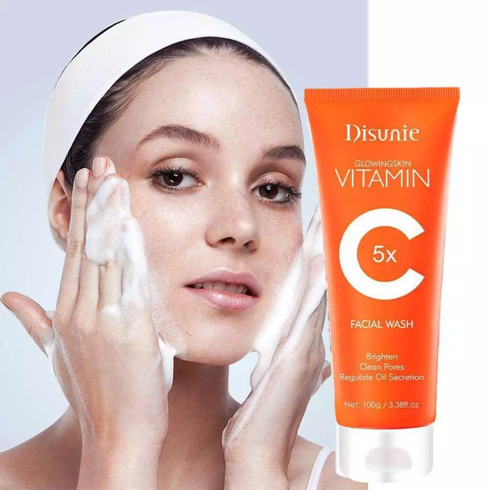 Disunie Vc Facial Wash Cleanser Oil Control Anti-acne Glowing Collagen Deep Clean