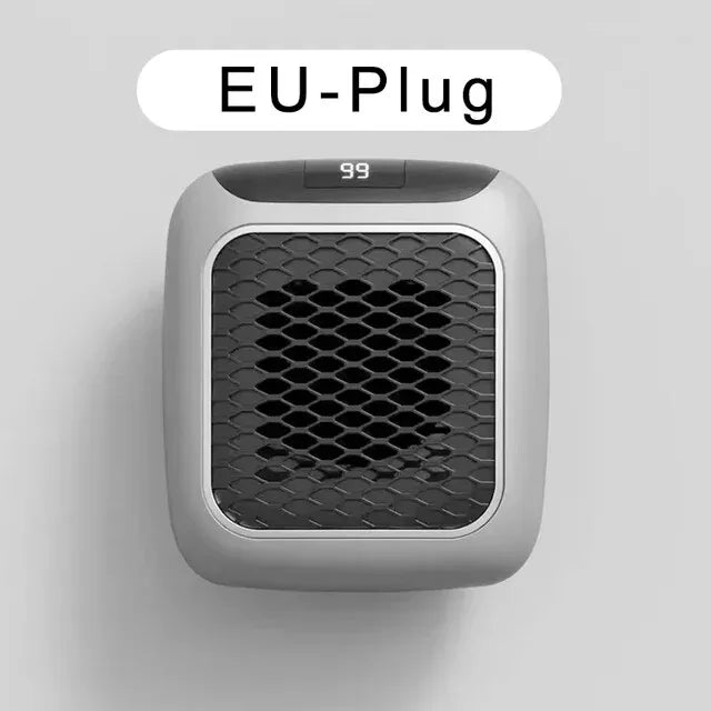 800W Space Heater Digital Electric Heater Wall Outlet Plug Small Fan Home