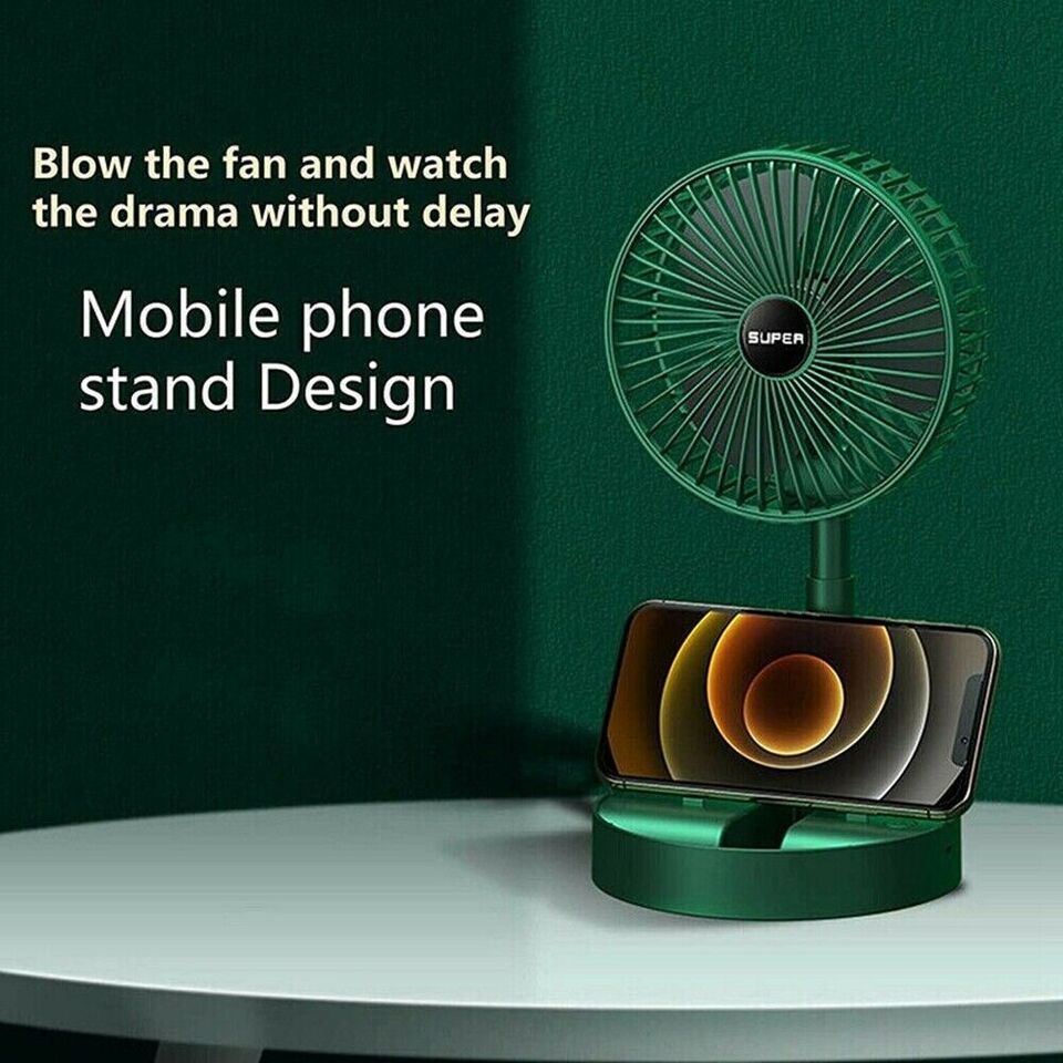 Portable Rechargeable Telescopic Folding Fan | USB Foldable | Table Desk Fan