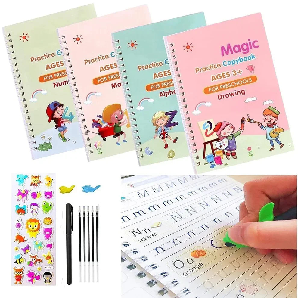 Set of 4 Sank Magic Learning Book with Magic Pen & 5