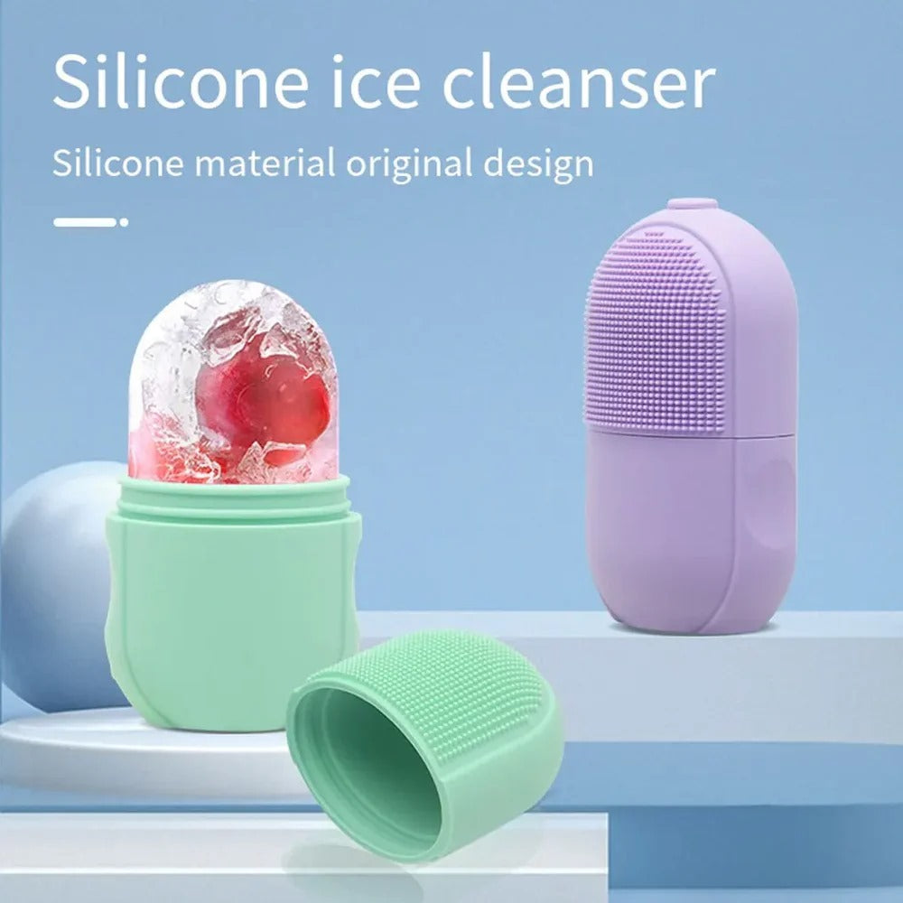 Ice Roller Facial Massage | Silicone Cleansing Ice Lattice | Ice Cube