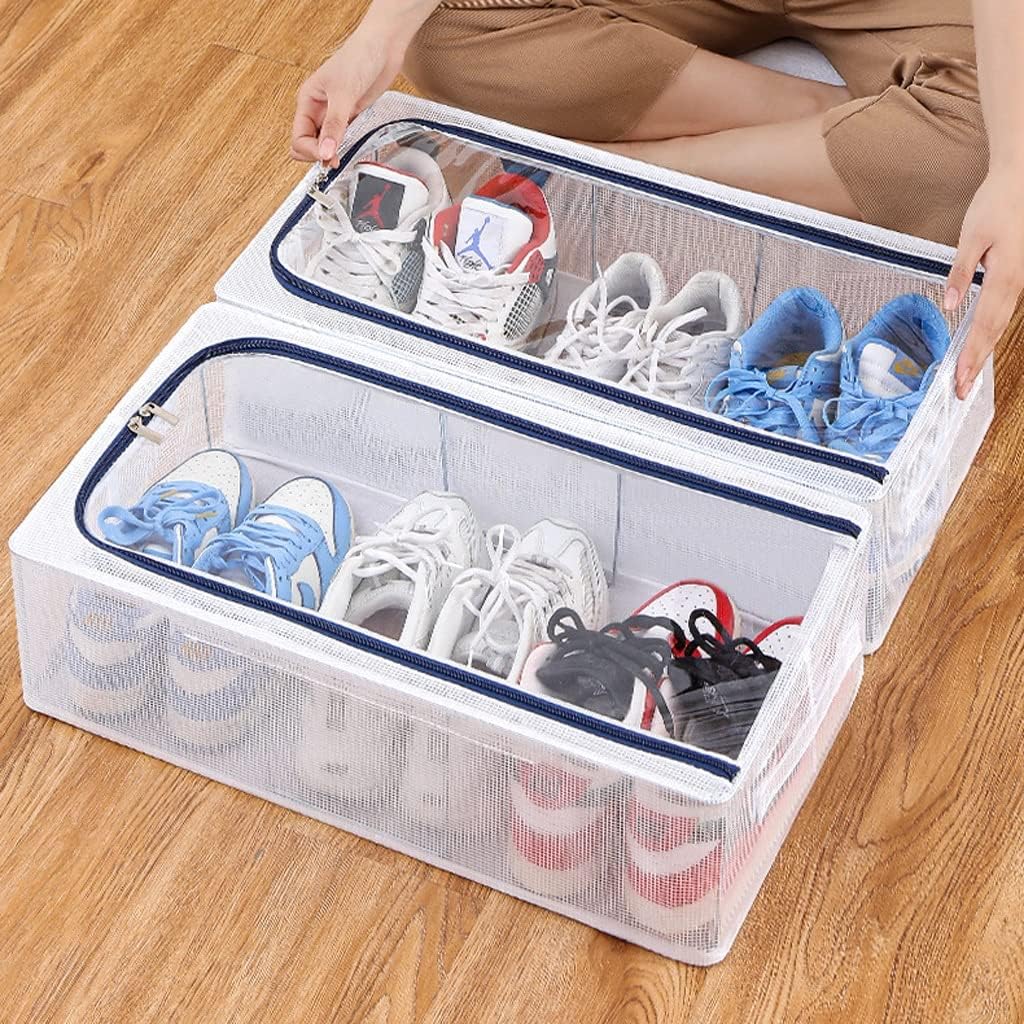 Transparent Storage Shoe Box Steel Structure Free Installation Shoe Cabinet to Prevent